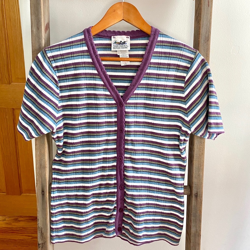Vintage 90s striped knit top Northern Reflections